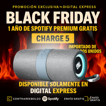 🔥Calentamiento Black Friday🔥 ¡POTENCIA Y SONIDO IMBATIBLES! ¡El CHARGE 5 HA LLEGADO! +1 Año de Suscripción a Spotify Premium Gratis