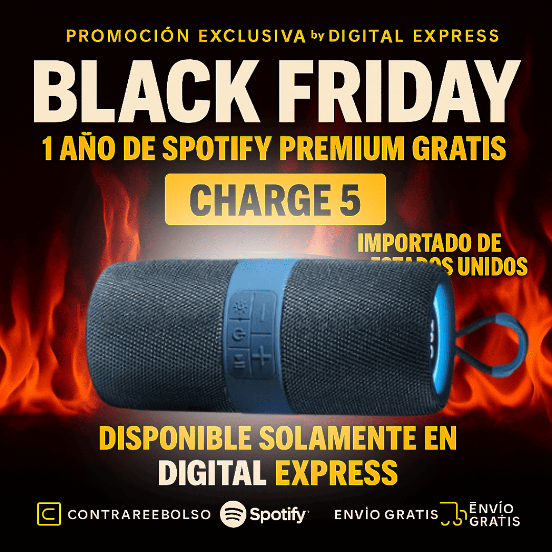🔥Calentamiento Black Friday🔥 ¡POTENCIA Y SONIDO IMBATIBLES! ¡El CHARGE 5 HA LLEGADO! +1 Año de Suscripción a Spotify Premium Gratis