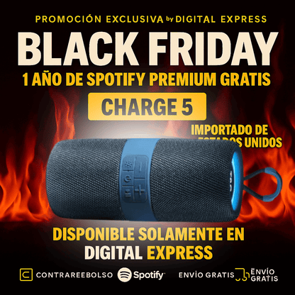 🔥Calentamiento Black Friday🔥 ¡POTENCIA Y SONIDO IMBATIBLES! ¡El CHARGE 5 HA LLEGADO! +1 Año de Suscripción a Spotify Premium Gratis