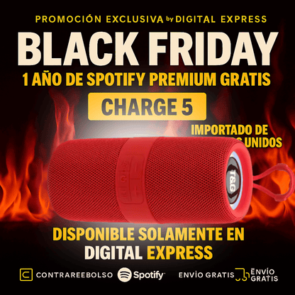 🔥Calentamiento Black Friday🔥 ¡POTENCIA Y SONIDO IMBATIBLES! ¡El CHARGE 5 HA LLEGADO! +1 Año de Suscripción a Spotify Premium Gratis