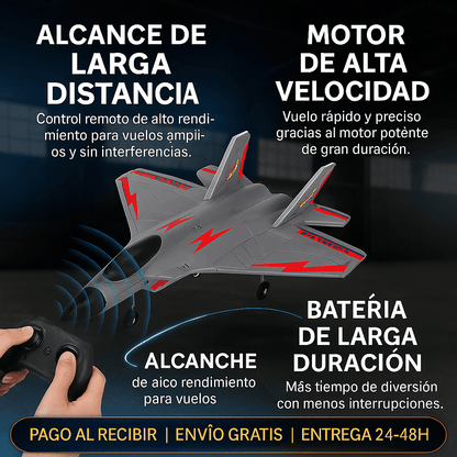 F-16 Falcon – Dron Avión de Control Remoto 2.4 GHz con Motor de Alta Velocidad Con Batería de Avión Incluida